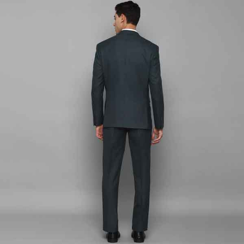 Men 3 Piece Grey Solid Suits With Double Sided Waist Coat